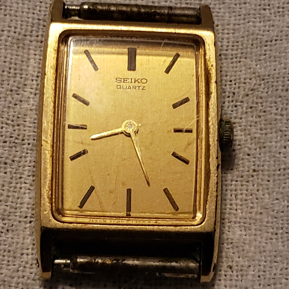 Vintage Gold Seiko Quartz Watch FACE ONLY NOT WORKING May 1985